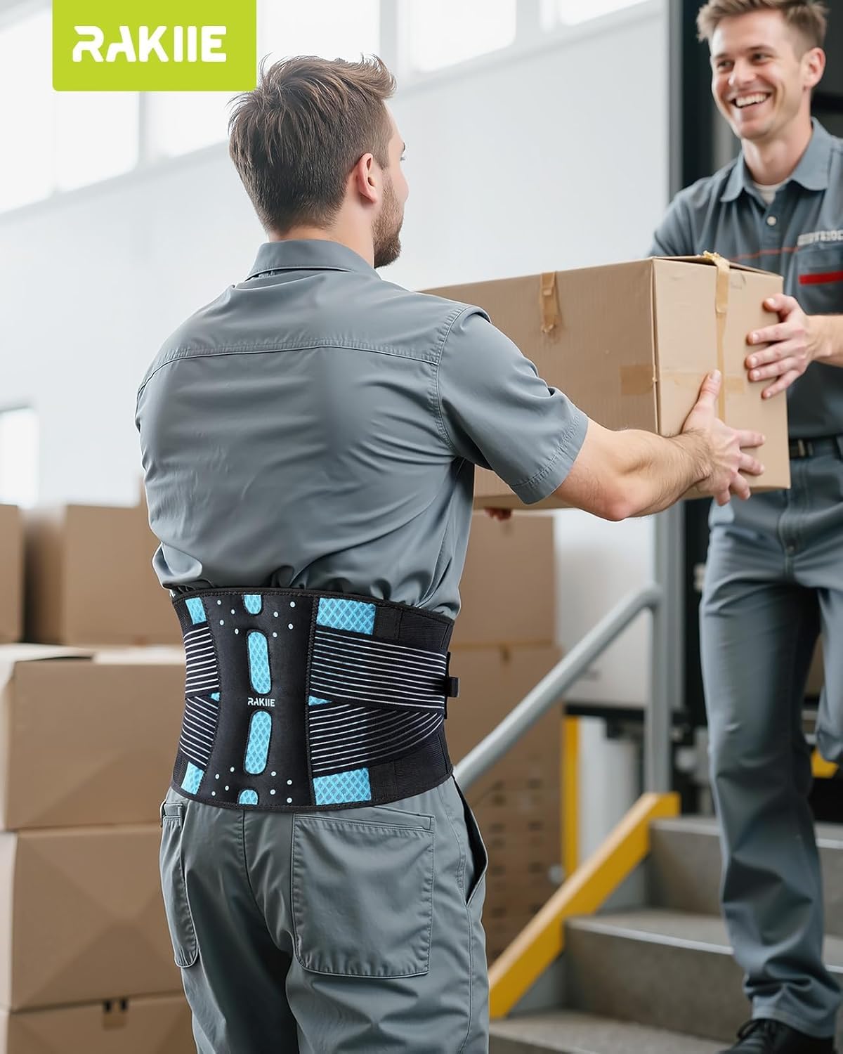 LinkMejor slim rygbrace til lændesmerter, himmelblå