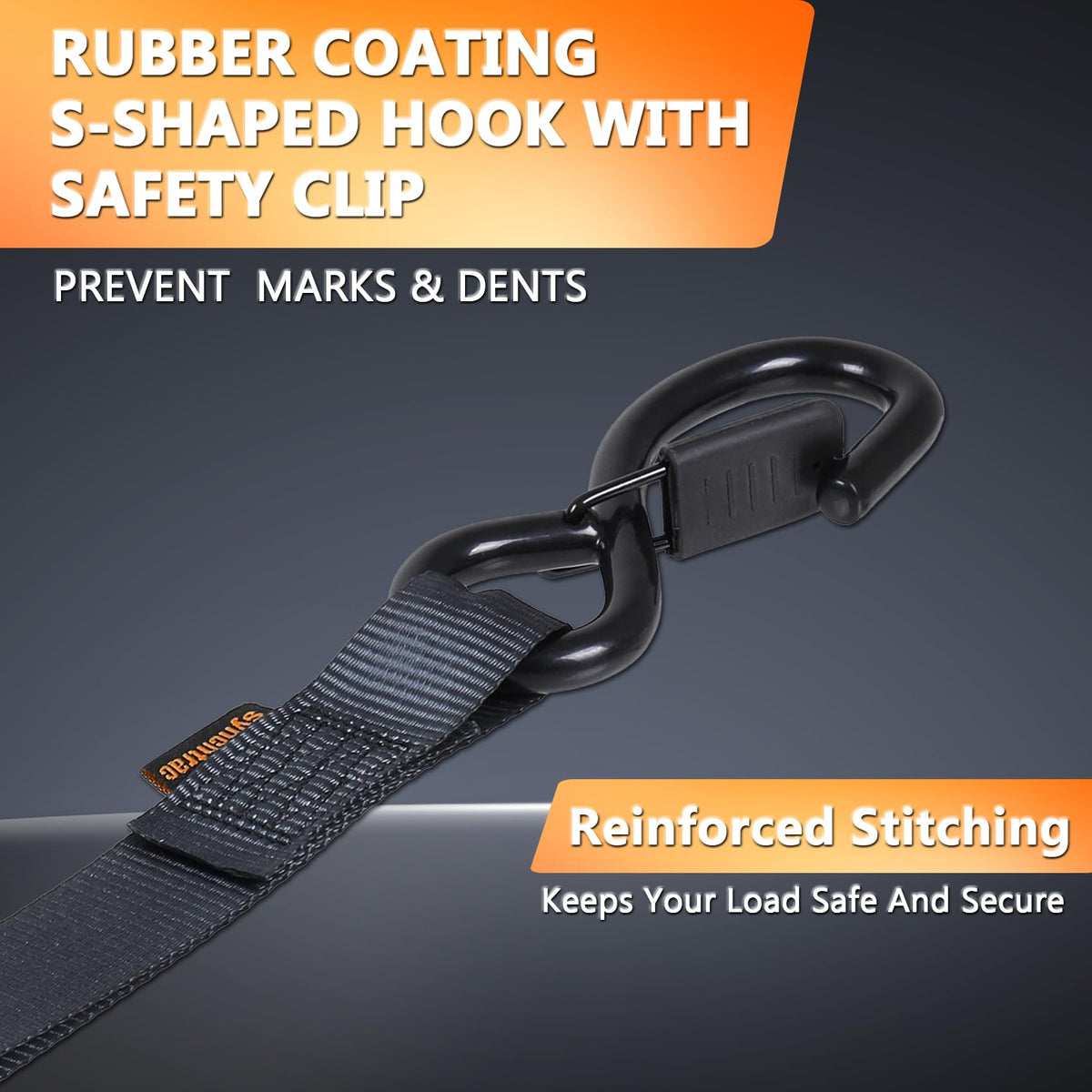4Pcs 1”x 12’ Automatic Ratchet Tie Down Strap with Soft Loop