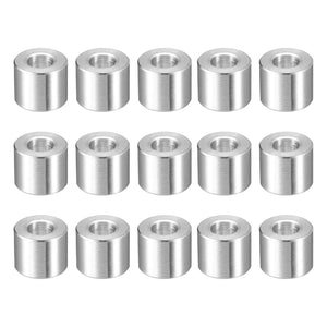 15Pcs Aluminum Spacer 3/4" OD x 3/8" ID x 5/8" Length Screw Standoff Bushing Plain Finish Unthreaded Round Metal Spacer for Screws Bolts and Rods, Silver