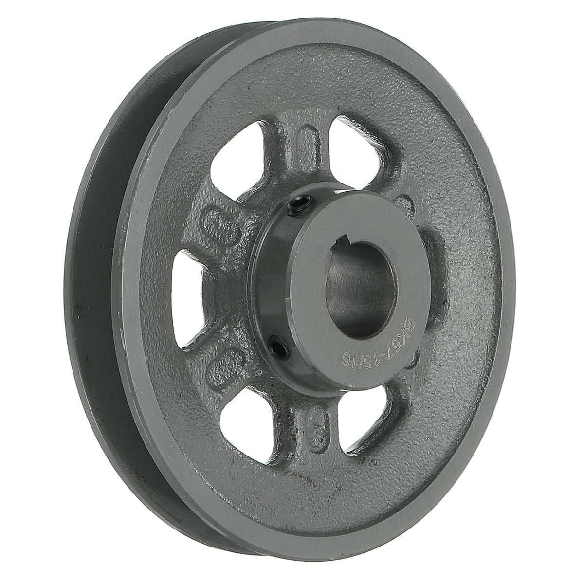 BK57-15/16 V-Belt Sheave 15/16"Bore 5.45"OD Single Groove Web Sheave Bored-to-Size Sheave, Cast Iron, Belt Section for 3L or B Belt