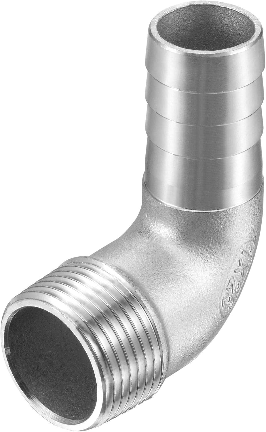 304 Stainless Steel Hose Barb Fitting Elbow, 25mm Barbed x G1 Male Pipe Connector Adapter for Water Fuel Air