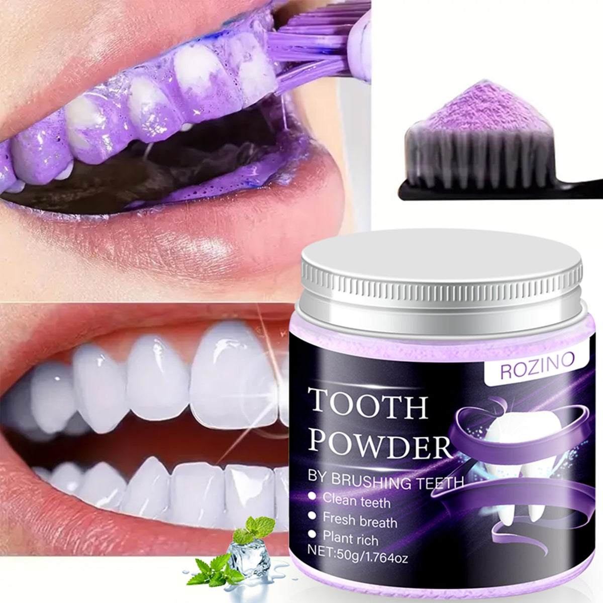 Purple Teeth Whitening Powder,Gentle on Teeth, No Sensitivity Formula
