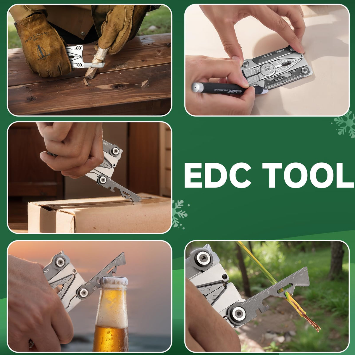 LinkMejor Credit Card Multitool, Herramienta EDC de Hoja de Plata