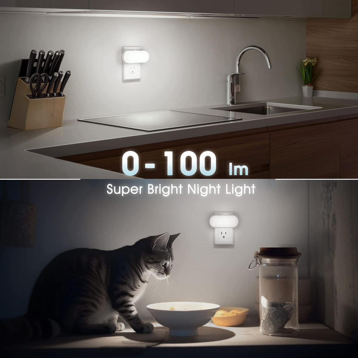 LinkMejor Led Gece Lambası, Duvara Takılır Gece Lambaları, Güneş Batımından Güneş Doğumuna Sensör
