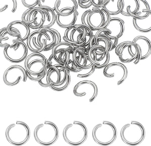 80pcs Open Jump Rings, 10mm Stainless Steel Split O Rings 1.7mm Thick Connector Ring for Bracelet Necklace Pendant Jewelry Keychain DIY Craft Making, Silver