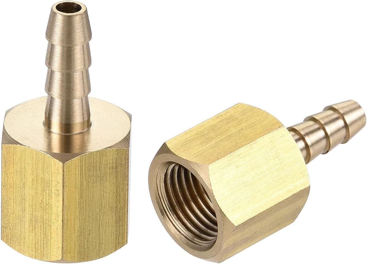 Brass Barb Hose Fitting Connector Adapter 1/8 Barbed x 1/8NPT Female Pipe 2pcs