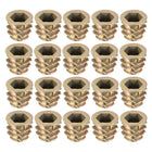 Furniture Threaded Insert Nuts Zinc Alloy M8 Internal Threads 12mm Length 20pcs