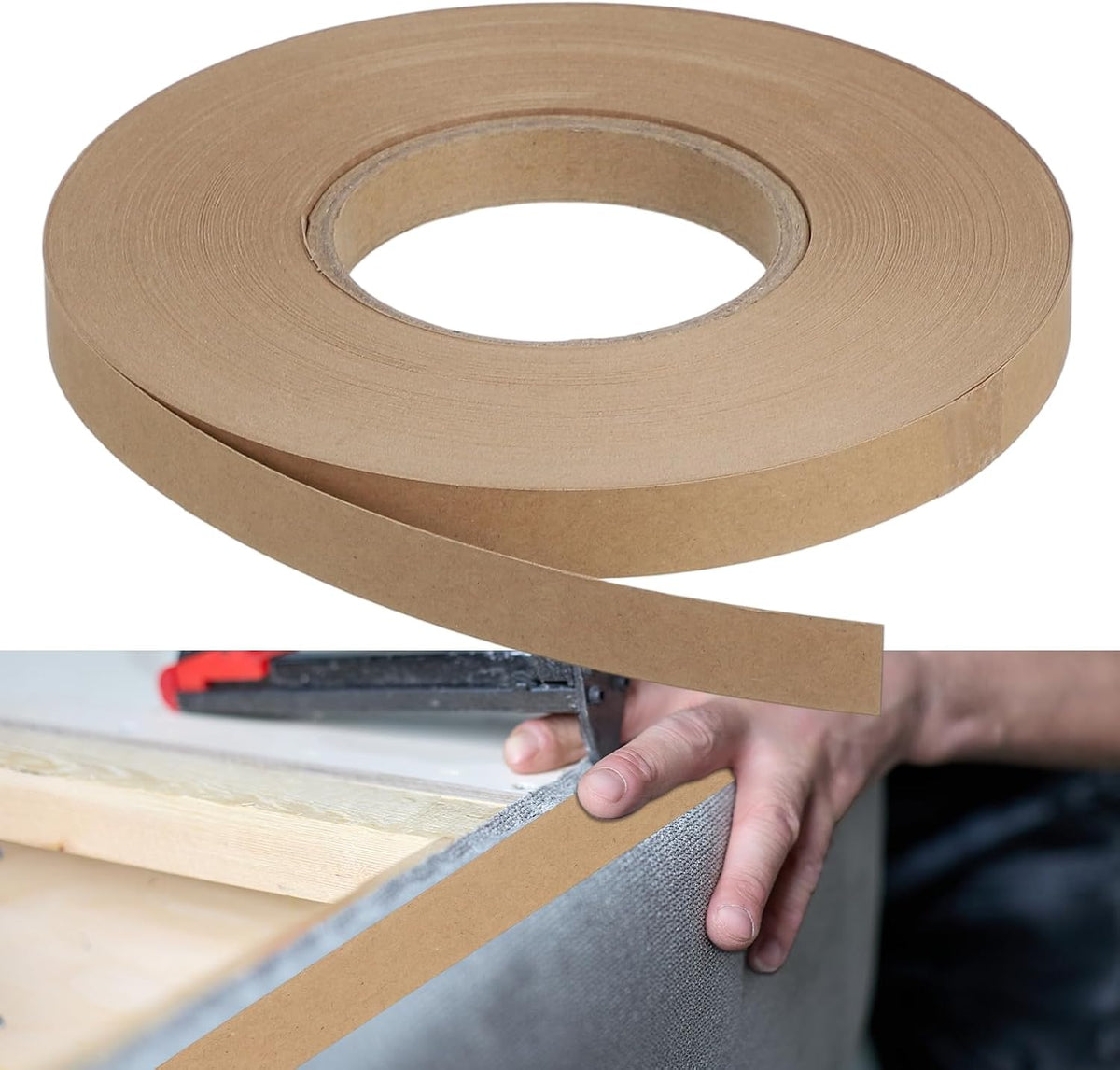 Upholstery Tack Strip, 2/3 Inch by 70 Yard Roll Upholstery Sofa Making Strips, Cardboard Tack Strip for Furniture, Sofa, Chair and Couch Edges Repairs, Brown