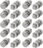 20pcs 304 Stainless Steel M6x16mm Hex Bolts w Nuts and Washers Assortment Kit