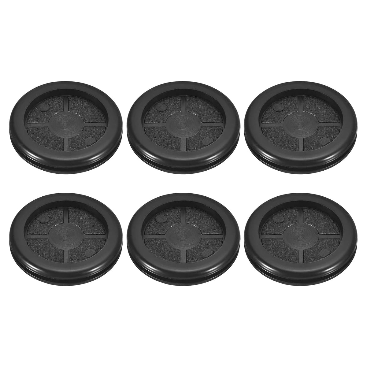 6Pcs Rubber Grommets 1-5/8" (40mm) Drill Hole, 1-1/4" (32mm) ID Double Sided Hole Plugs Ring Gasket for Firewall Cable Wire Protecting, Black