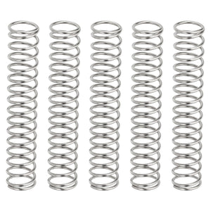 5Pcs Compression Springs, 0.8mm Wire Diameter x 8mm OD x 45mm Length 304 Stainless Steel Extension Spring Ballpoint Pen Pressure Springs for Shop Home Repairs, Silver