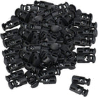 LinkMejor 100pcs Plastic Cord Locks Stoppers End Spring Stop Single Hole Toggle Fastener Stoppers Rope for Drawstrings Camping Black