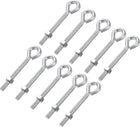 M6x60mm Eye Hooks Screws Bolts Kit, 10pcs Carbon Steel Hanger Eyelet Hooks Screw with Hex Nuts for Metal Hook, Wood Terminal Ring Hooks