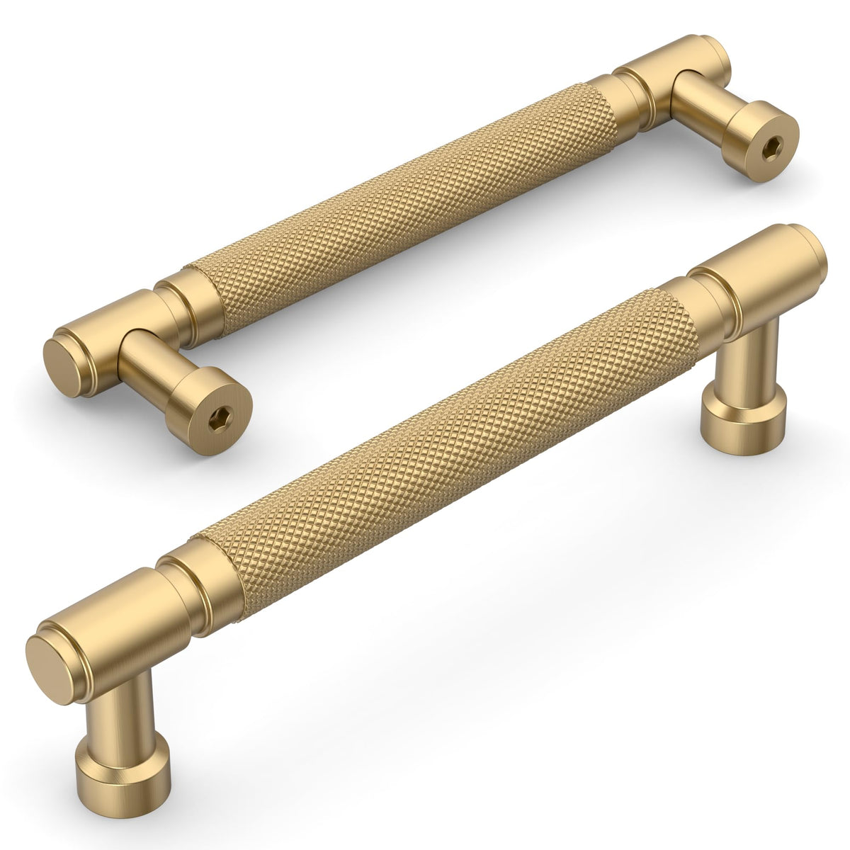 LinkMejor 10-Pack Champagner Bronz gestreifte Schrankgriffe 5"