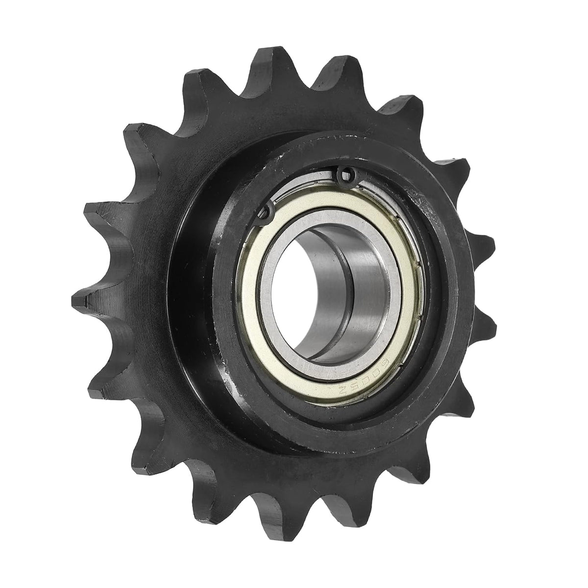 #50 Roller Chain Idler Sprocket, Type C 25mm Bore 5/8" Pitch 17 Tooth Tensioner with Double Bearing, Black Oxide Finished 1045 Steel for ANSI #50 (DIN/ISO 10A) Chains