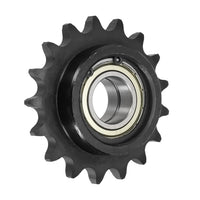 #50 Roller Chain Idler Sprocket, Type C 25mm Bore 5/8" Pitch 17 Tooth Tensioner with Double Bearing, Black Oxide Finished 1045 Steel for ANSI #50 (DIN/ISO 10A) Chains