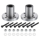LMF8UU Linear Ball Bearings 8mm Bore 15mm OD 24mm Length Round Flange Nickel Plated with Screws for CNC Machine 3D Printer 2pcs