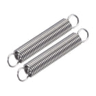 Compression Spring,12mm OD,1.5mm Wire Size,140mm Extended Length,80mm Free Length,304 Stainless Steel,8.6Lbs Load Capacity,Silver, Pack of 2