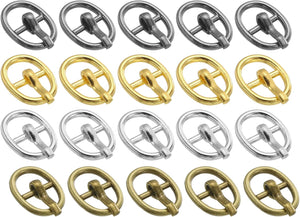 20Pcs Metal Roller Buckles, 5.5mm - 0.22" Rectangle Sewing Mini Buckles Webbing Slider Single Pin Slides for DIY Craft Accessories Clothes Belt (4Colors, 10mm)