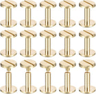 20Pack Brass Chicago Screws, 12x12mm Flat Head Screw Back Binding Post Nail Stud Rivets Fastener for DIY Leather Craft Belt Strap