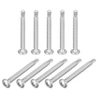#10-1-3/4" Self Drilling Screws, 60pcs 410 Stainless Steel Phillips Pan Head Self Tapping Screws for Wood Plastic