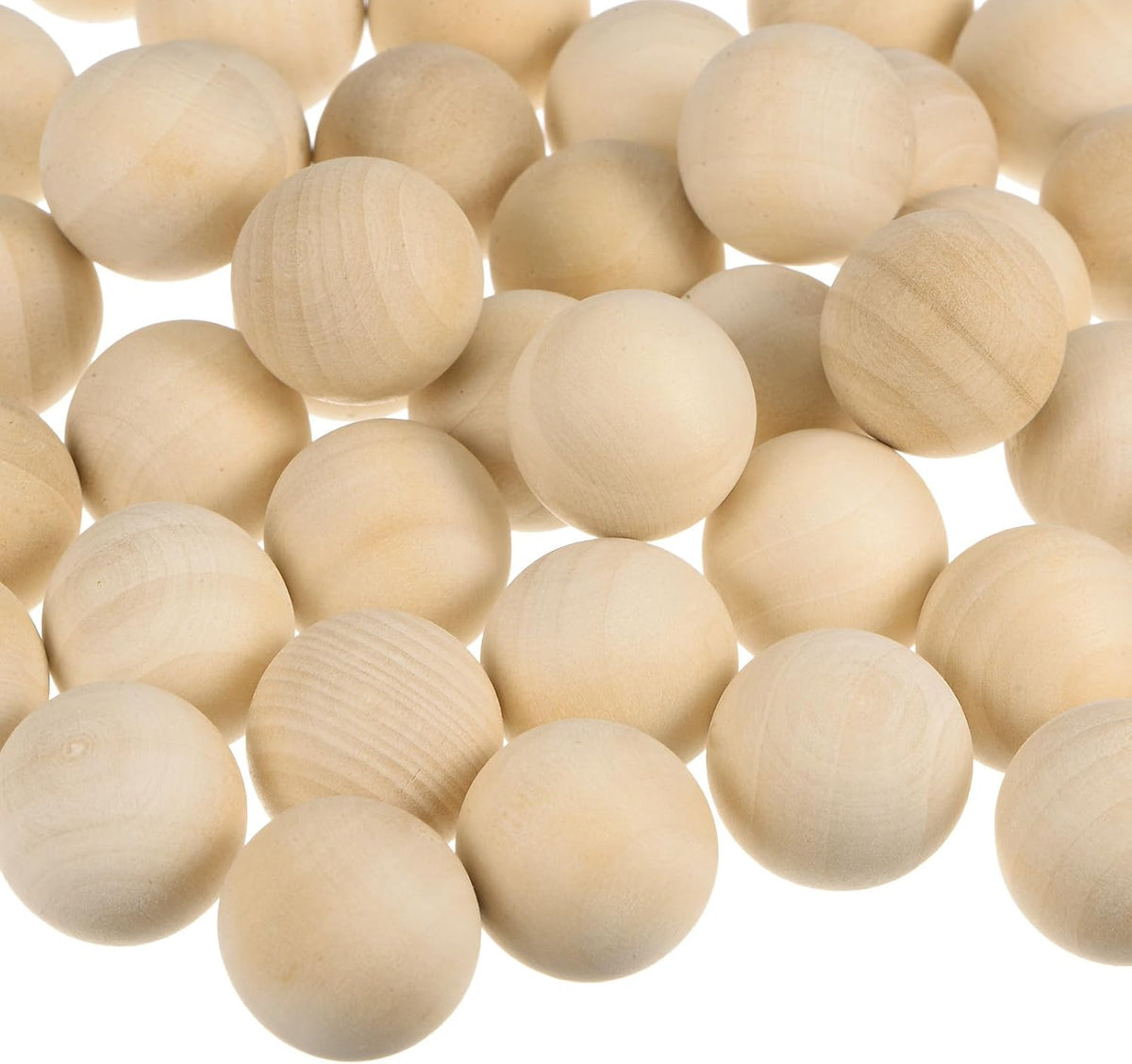 80pcs Round Wood Balls 20mm Diameter Unfinished Solid Wooden Beads, Small Natural Craft Balls for DIY Craft Projects Art Ornaments