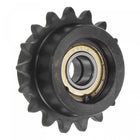 #35 Chain Idler Sprocket, 12mm Bore 3/8" Pitch 17 Tooth Tensioner, Black Oxide Finished C45 Carbon Steel with Insert Double Bearing for ISO 06C Chains