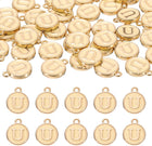 LinkMejor 52pcs Letter Charm, Enamel Letter Pendants, Alphabet U Pendants Double Sided Beads Charm for DIY Bracelet Necklace Pendants Earring Jewelry, Champagne Gold