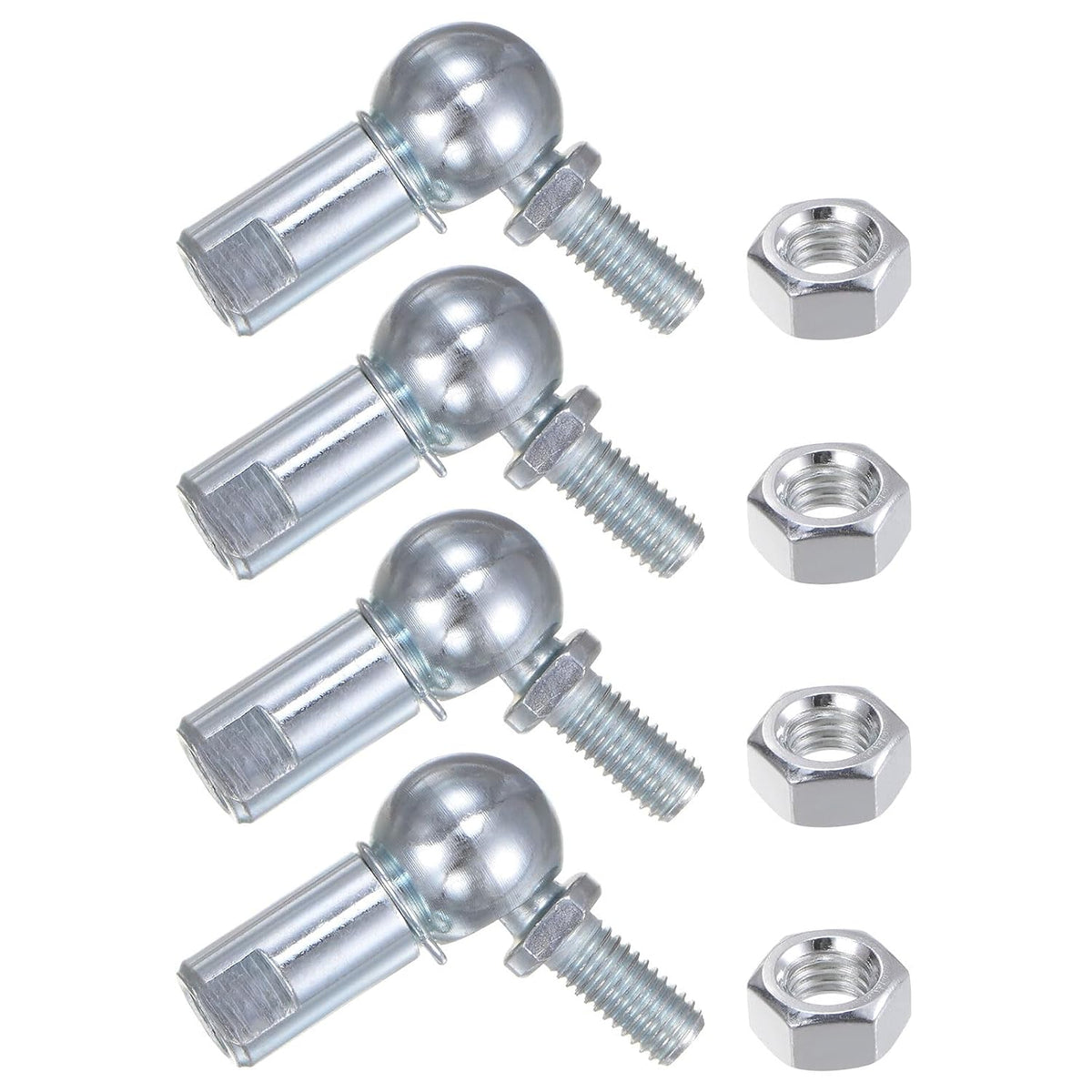 4pcs CS13 M8 Angle Ball Joint, M8x1.25 Right Hand Thread, A3-Steel Self-lubricating Ball Socket End Fitting