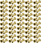 LinkMejor 100pcs M5 x 12mm Brass Plated Metal Hollow Eyelets Rivets Gold Tone