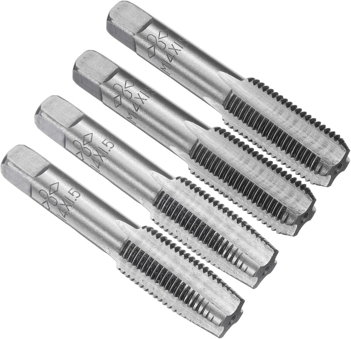 2 Set Metric Hand Taps, M14 x 1.5 H2 Thread Taper + Bottom Tap, 9CrSi Alloy Tool Steel Screw Threading Milling Tapping Tool Kit