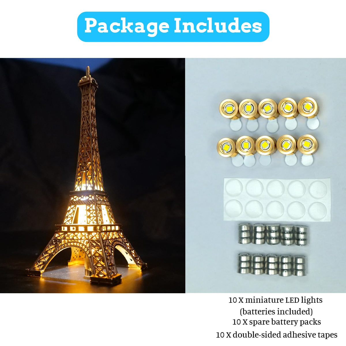 Mini LED & Miniature Lights,10PCS Battery Powered Wireless Mini Spotlight
