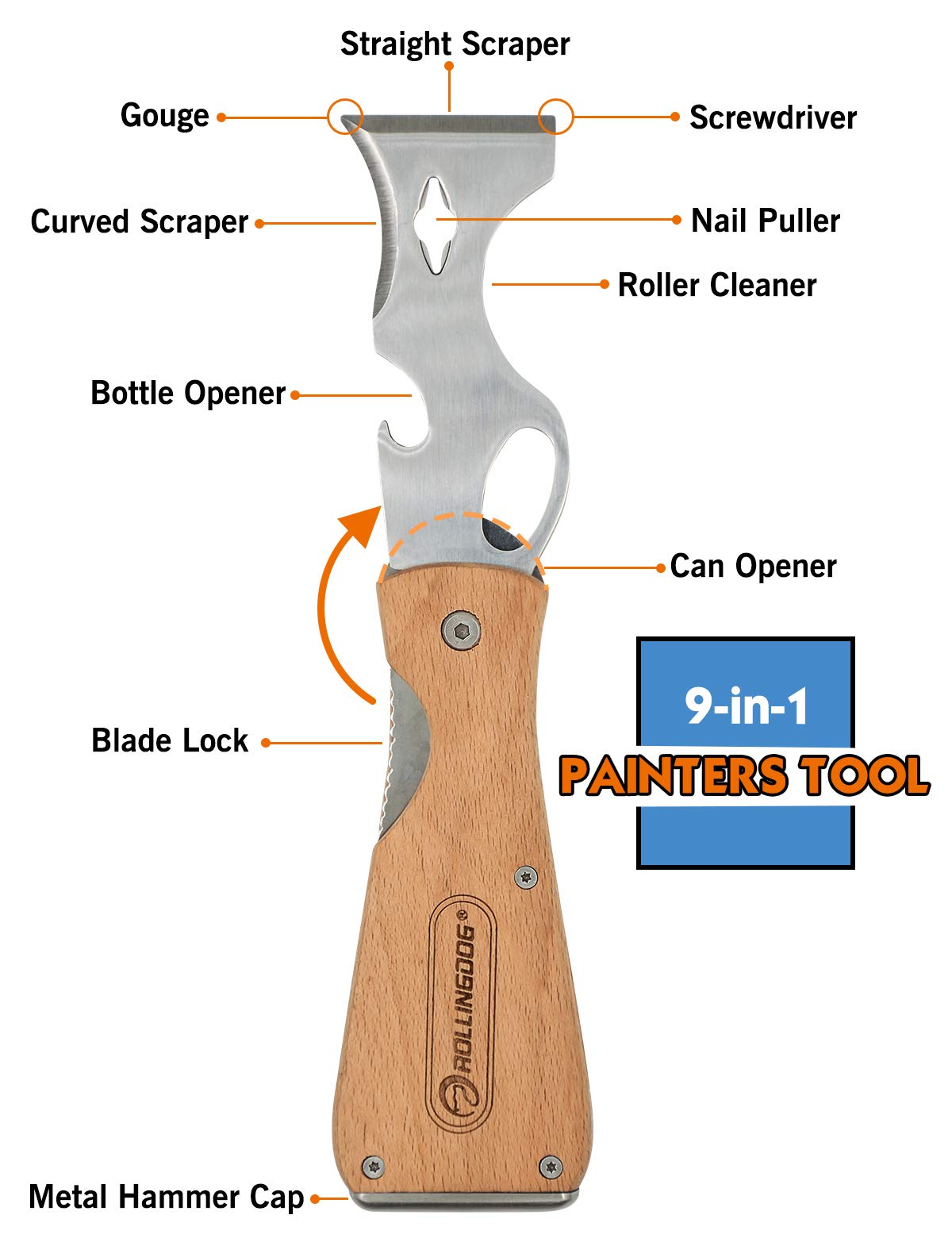 LinkMejor 9-in-1 Folding Painters Tool