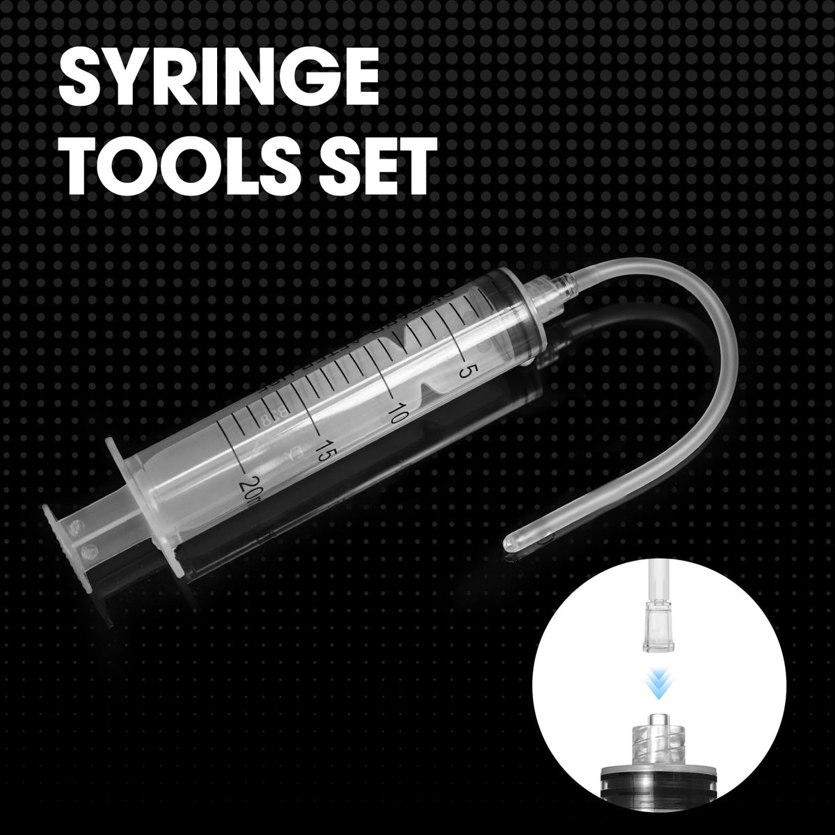 Siringa Luer Lock da 20ml con Tappo e Tubo in Plastica morbida, 10 Confezioni
