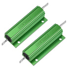 2 Pcs Aluminum Case Resistor 100W 500 Ohm Wirewound Green for LED Replacement Converter 100W 500RJ