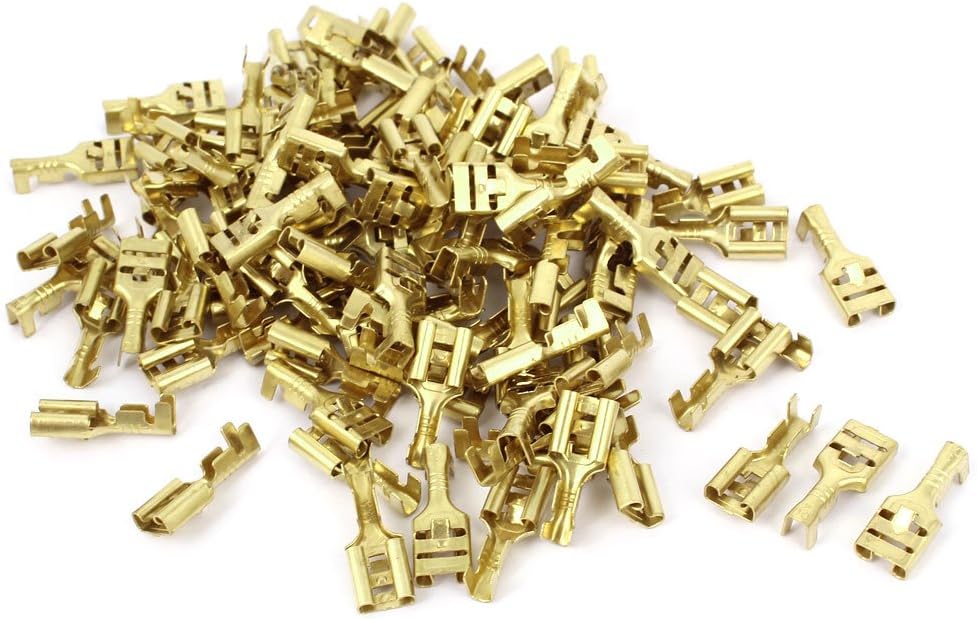 Non-insulated Car Spade Crimp Connector Terminal, 7mm, 100pcs