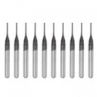 End Mill CNC Router Bits, 0.8mm x 6mm 1/8" Shank Diamond Film Coated Carbide Engraving Bit Milling Cutter Left Hand for PCB Plastic Fiber Wood 10pcs