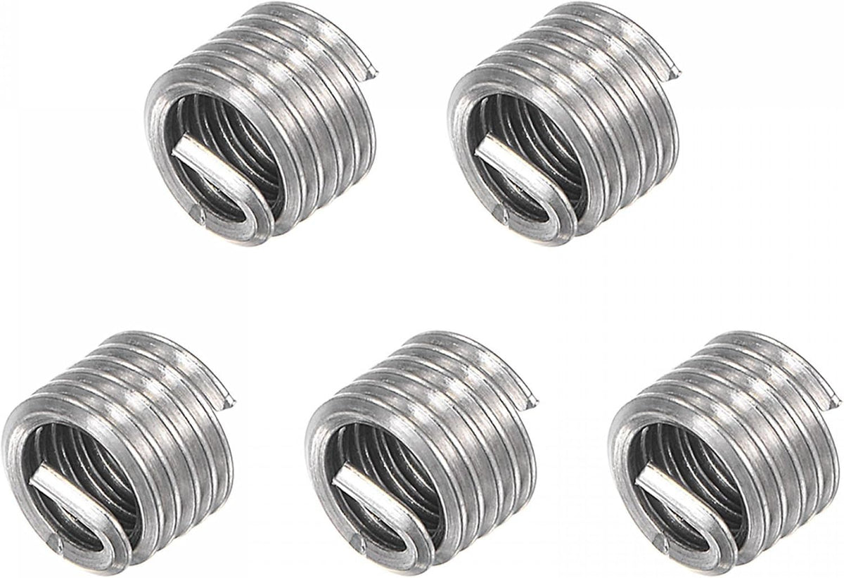 Wire Thread Inserts 8-32 UNC 1.5D 304 Stainless Steel Helical Type Coiled Wire Screw Repair Threaded Sleeve Steel Sheath 5pcs
