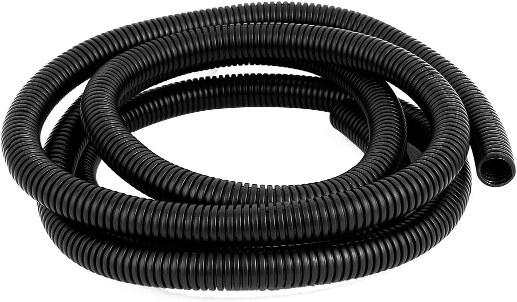 2.3 M 15 x 18 mm Plastic Corrugated Conduit Tube for Garden,Office Black