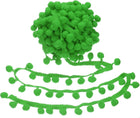 6 Yards Pom Trim Ribbon, 1" Wide Fruit Green Pom Ball Fringe Trim Sewing Fringe Fabric Ribbon for DIY Crafts Curtain Clothes Pillow Home Decoration, 13mm