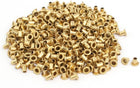 LinkMejor 500pcs M2.3 x 3mm Brass Plated Metal Hollow Eyelets Rivets Gold Tone