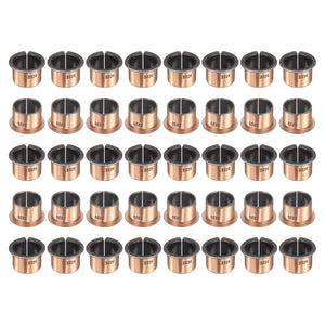 40Pcs Flanged Sleeve Bearings, 22mm Bore x 25mm OD x 20mm Length x 32mm, Sintered Bronze Wrapped Oilless Bushings