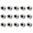 15pcs Set Screw Collars 2mm Bore Shaft Collars, 7mm OD, 7mm Width, Drill Stop Collar, Stainless Steel Drill Bits Depth Collars, Silver Tone