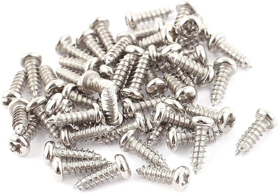 50 Pcs M2.6x8mm Stainless Steel Phillips Round Head Self Tapping Screws Bolts