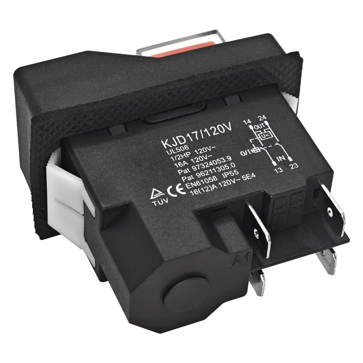 KJD17 Interruptor de Pushbutton Eletromagnético - 120V/220V 4-Pino 16A para Ferramentas de Jardim e Ferramentas Elétricas