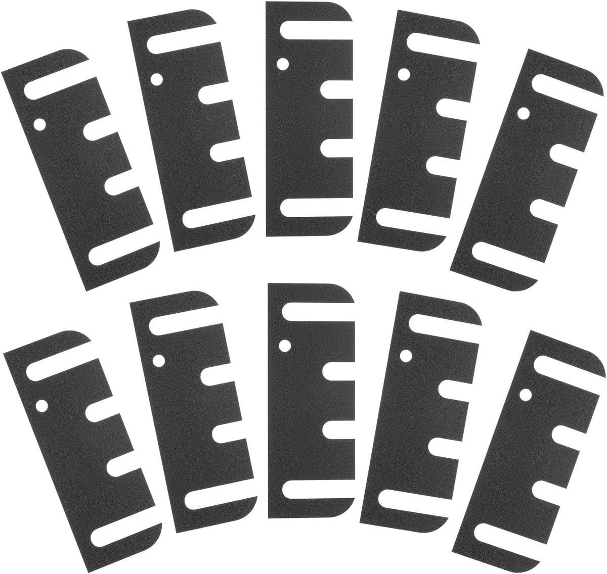 10Pcs Door Hinge Shims, 4" Plastic Adjustable Spacers 4 Slot Symmetry with Position Hole for Interior Door Alignment Filling Gaps Air Leakage, Black