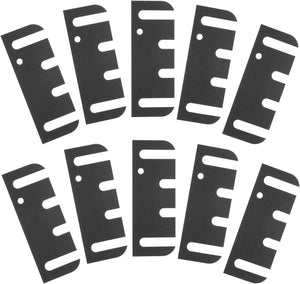 10Pcs Door Hinge Shims, 4" Plastic Adjustable Spacers 4 Slot Symmetry with Position Hole for Interior Door Alignment Filling Gaps Air Leakage, Black