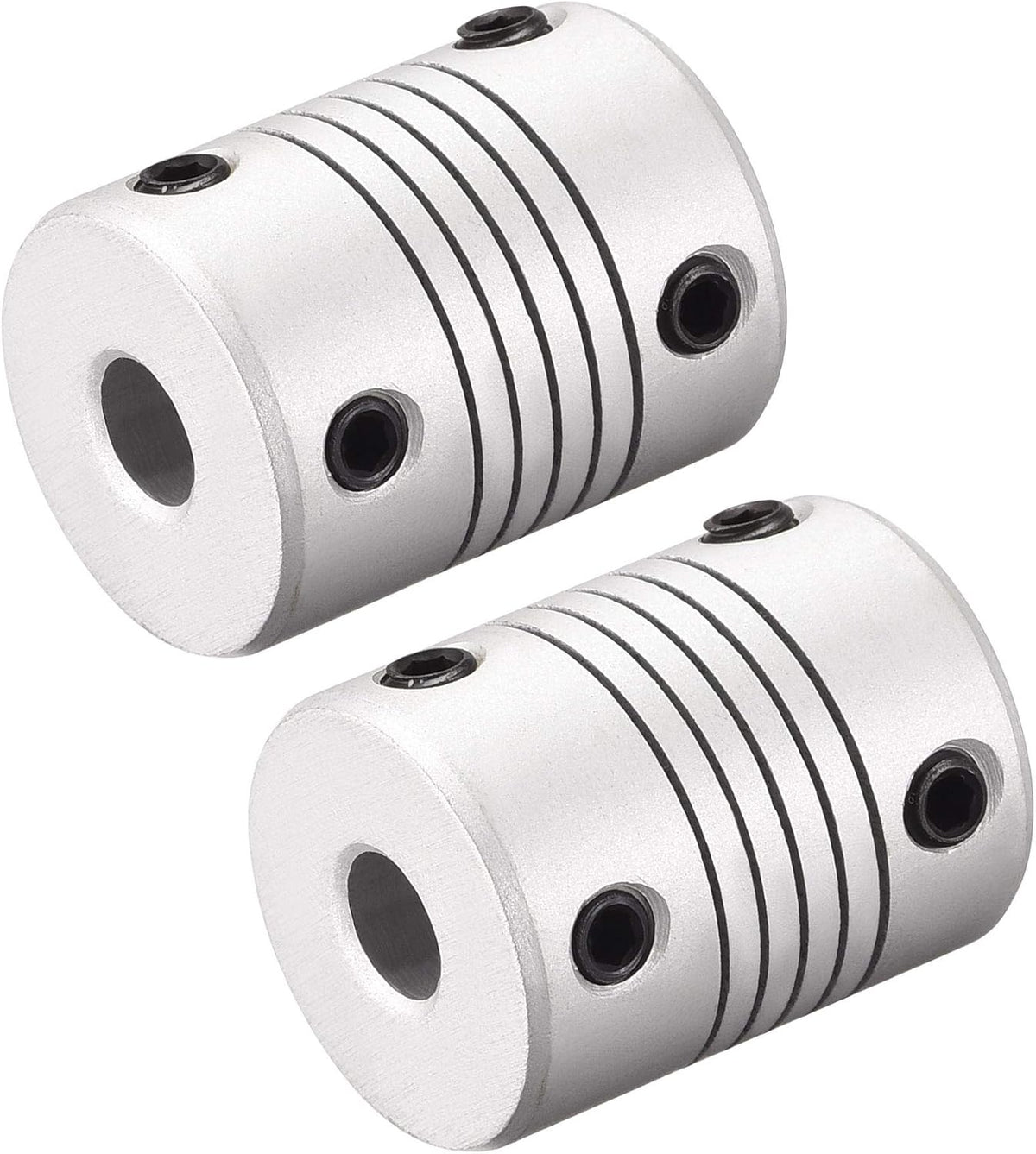 6mm to 7mm Aluminum Alloy Shaft Coupling Flexible Coupler Motor Connector Joint L25xD19 Silver,2pcs