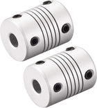 6mm to 7mm Aluminum Alloy Shaft Coupling Flexible Coupler Motor Connector Joint L25xD19 Silver,2pcs