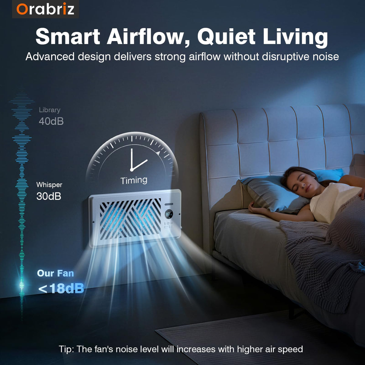 LinkMejor Smart AC Vent Booster Fan 4" x 10" Register med APP kontrol